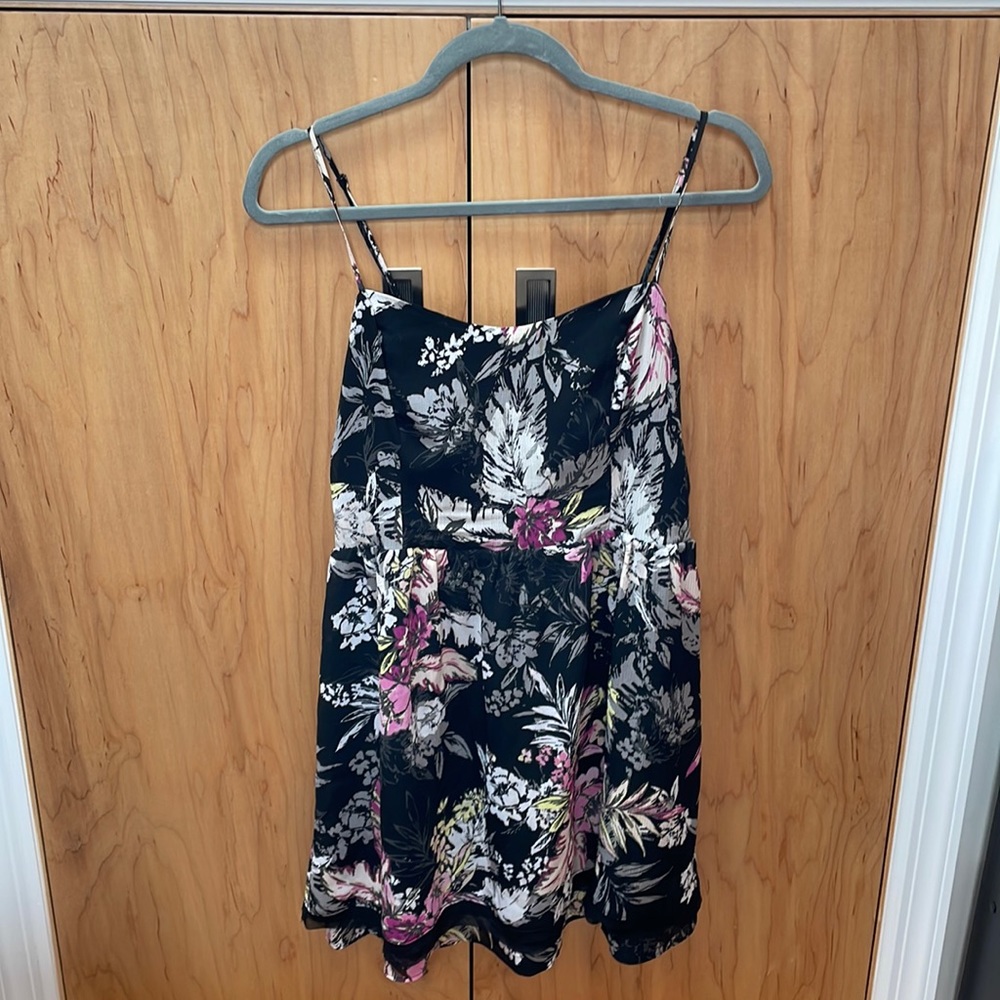 Princess Vera Wang Floral Mini Dress - Black and Pink